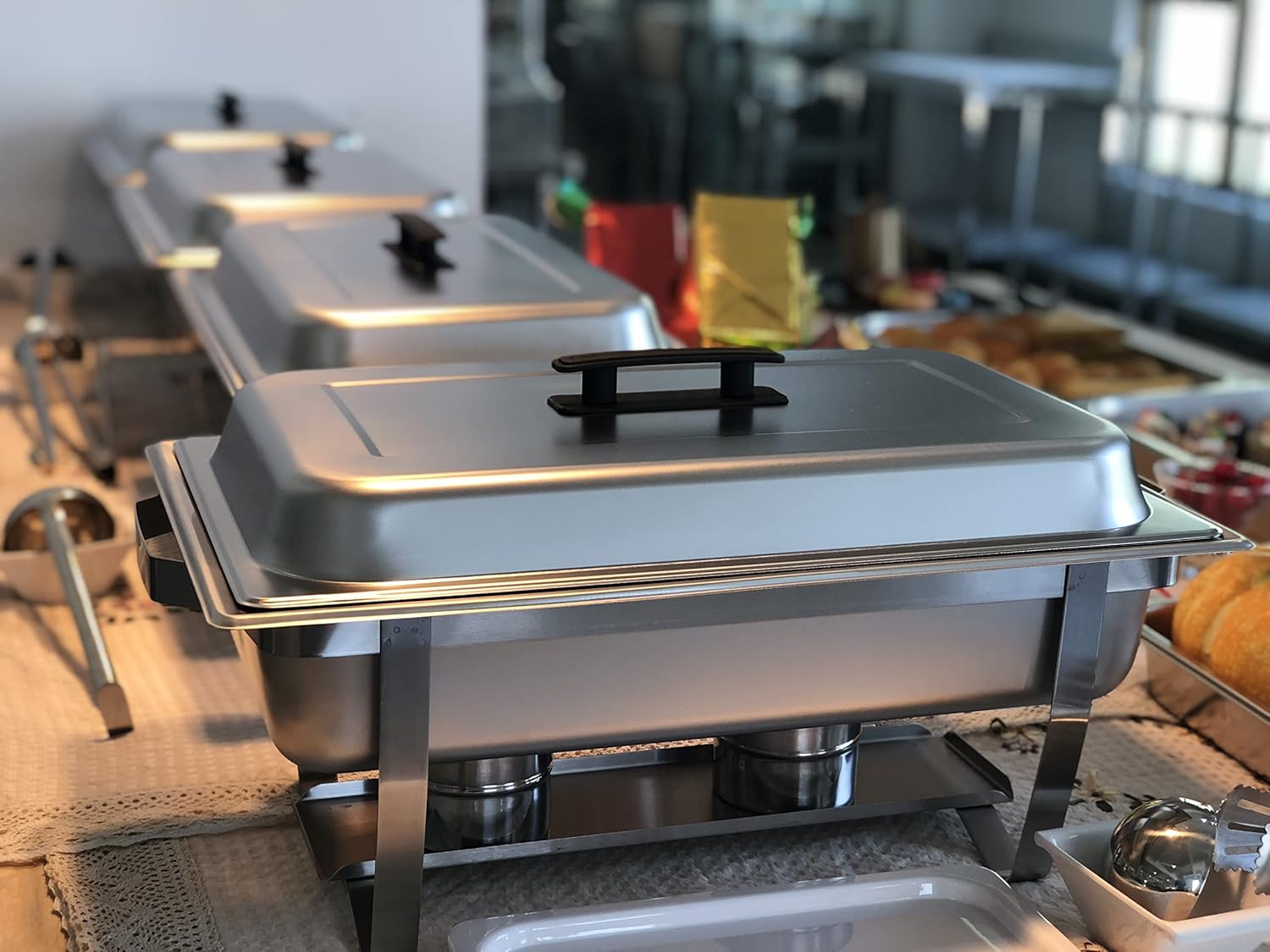 4 x Chafing Dish Food Warmer Buffet Set Warmers for Parties Servers