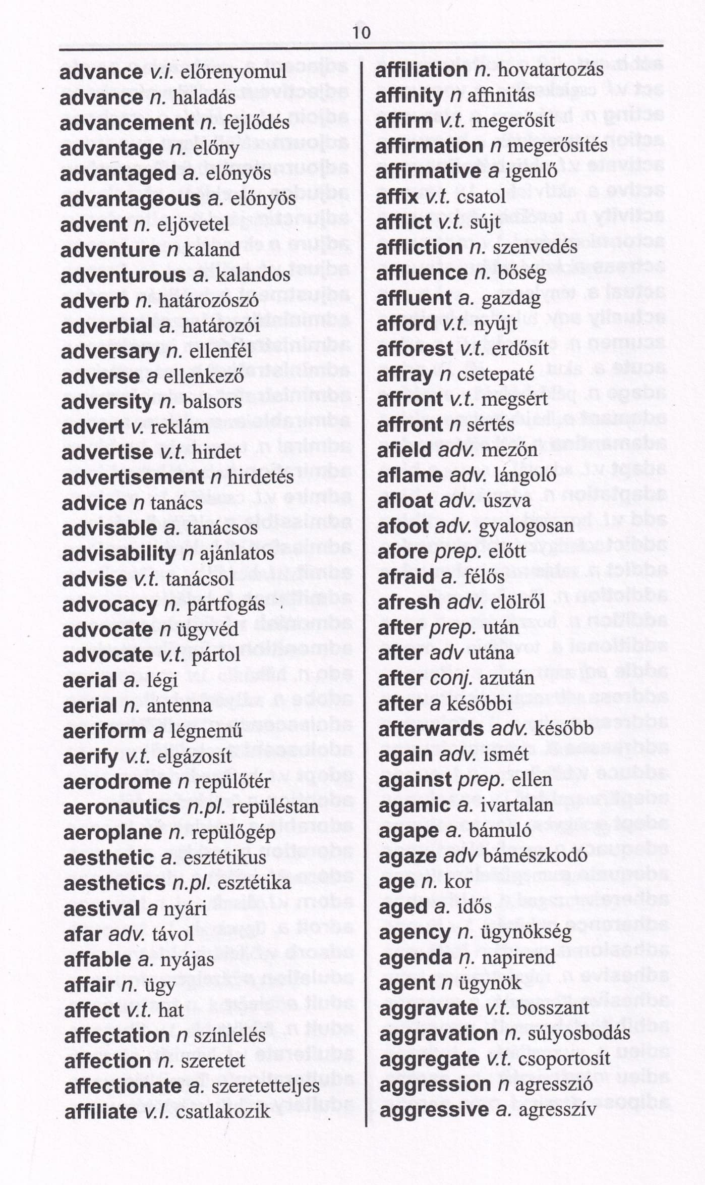 One-to-one dictionary: English-Hungarian & Hungarian-English dictionary