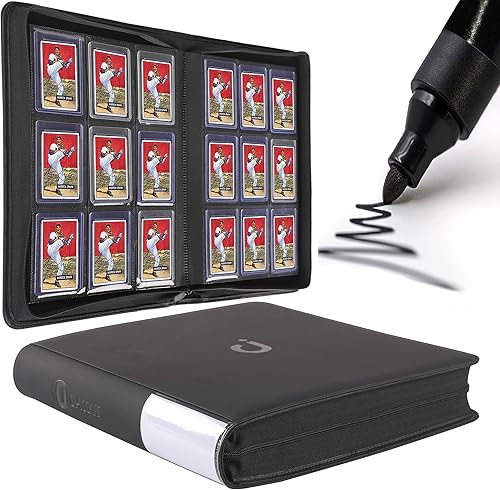 D DACCKIT Carpeta Toploader con capacidad para 288 Toploaders, carpeta de 9 bolsillos para Toploaders de 3" x 4" portarjetas rígidos para tarjetas