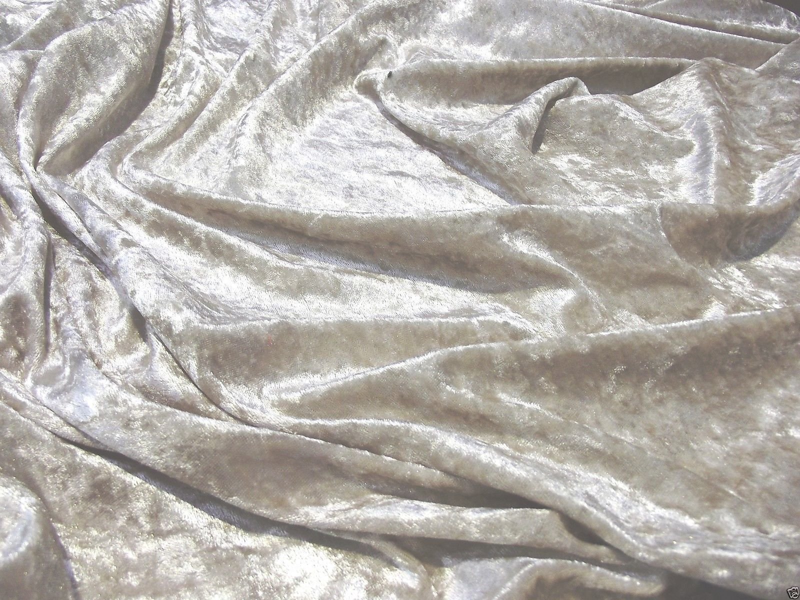 Crs Fur Fabrics Oyster Crushed Velvet Velour Fabric Material - 1Mtr - 150Cmx100cm