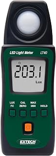 Extech LT40 LED Light Meter - 40-40,000 FC Accuracy, Backlit LCD, Data Hold & Relative Mode
