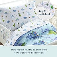 Vista 5 de Wildkin - Juego de sábanas 100% algodón para niños – Sábanas suaves y acogedoras - Dinosaurio Land