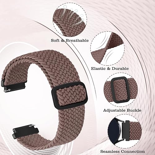 Miniatura 3 de Correa elástica trenzada de 0.78 pulgadas compatible con Samsung Galaxy Watch 654 de 1.575 pulgadas, 1.732 pulgadas, Galaxy Watch 6 ClassicWatch 4