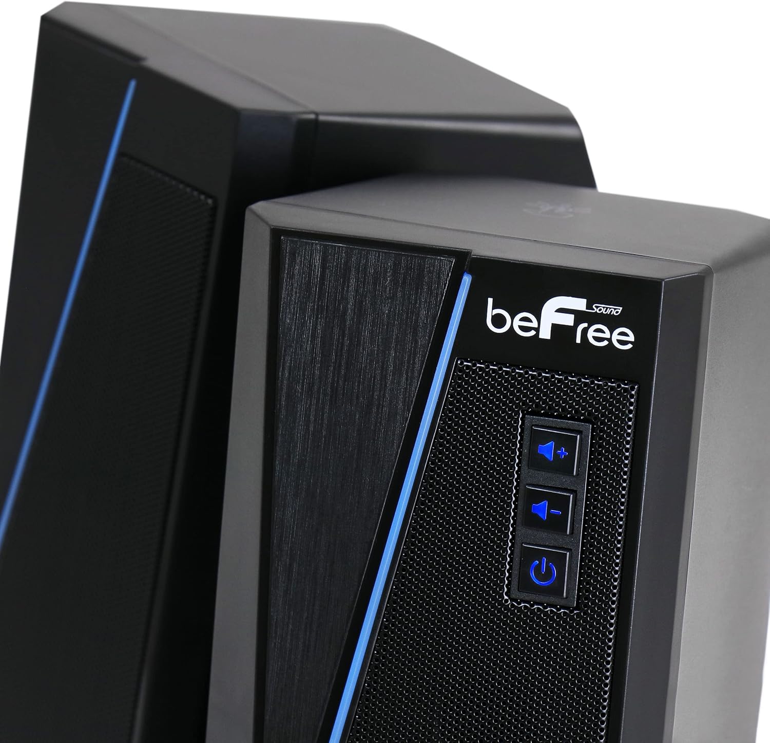 beFree Sound 2.0 Computer Gaming Speakers with LED RGB Lights, Black