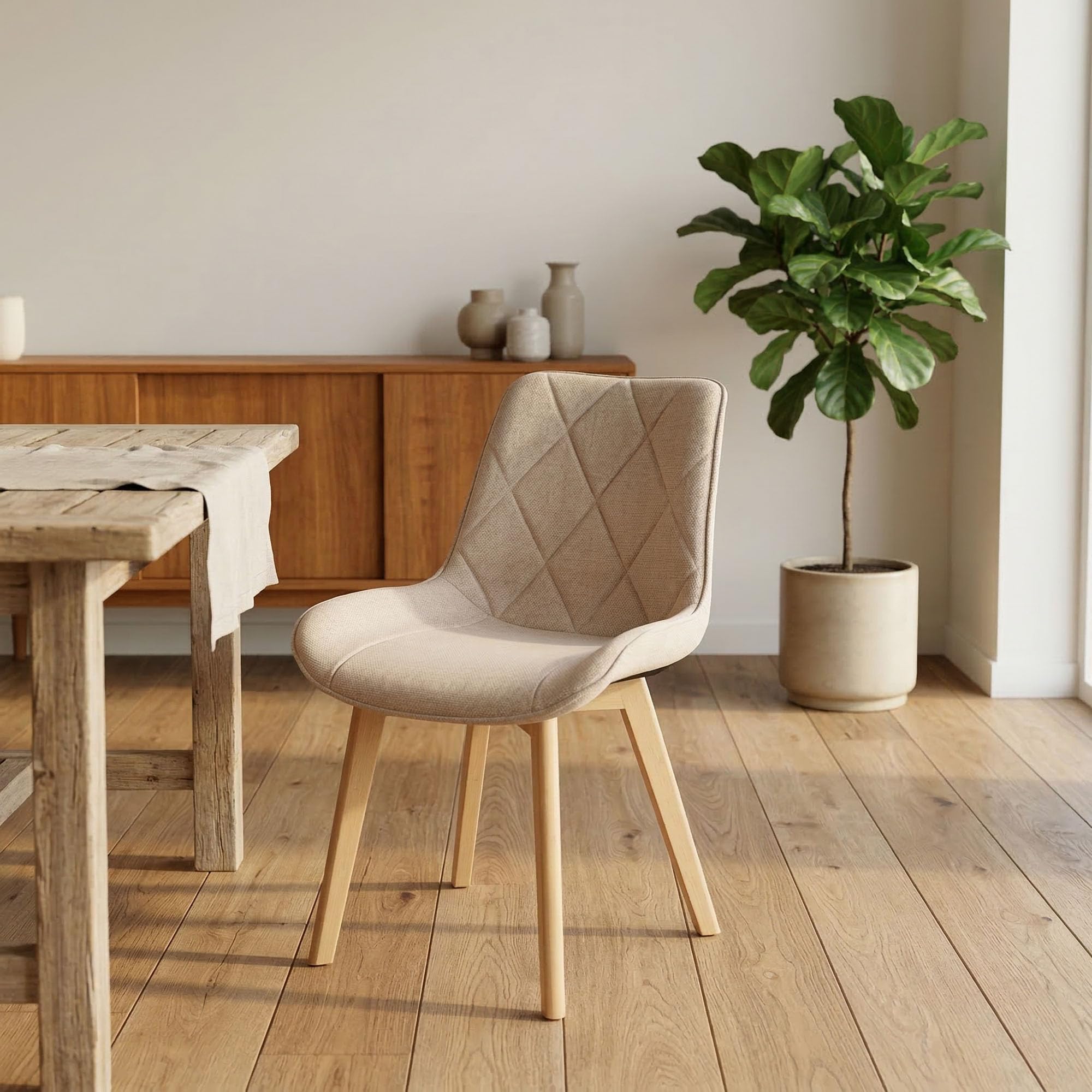 Chaises de Salle à Manger, Khaki, 4 Pièces