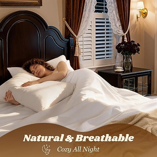 Miniatura 5 de LBRO2M Juego de sábanas 100% de algodón egipcio de 1000 hilos, juego de sábanas tamaño Queen de 4 piezas, fibra larga, bolsillo profundo de 16