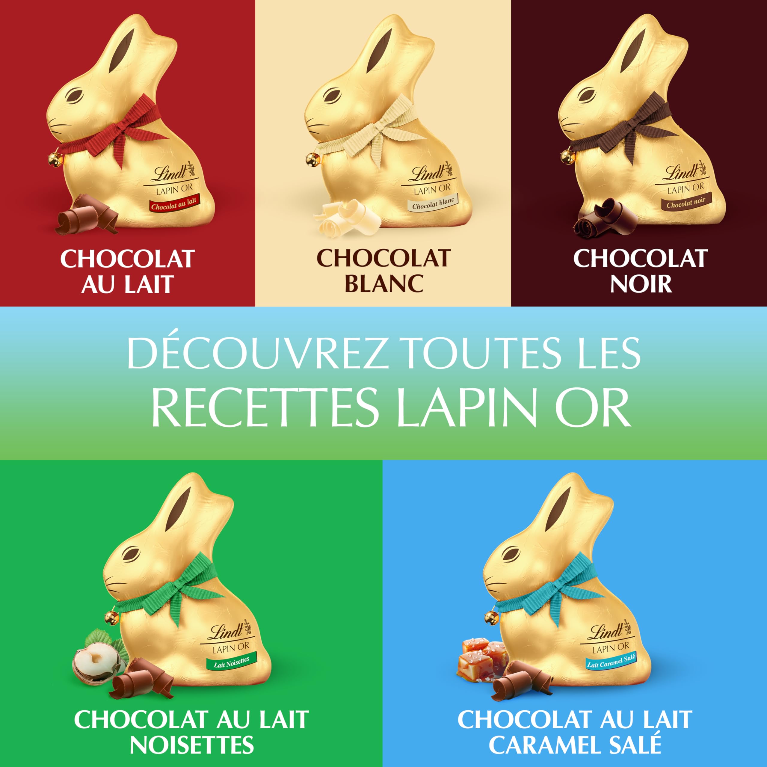 Lindt - Moulage LAPIN OR - Chocolat au Lait - Idéal pour Pâques, 200g