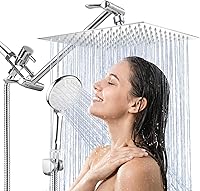 Vista 8 de Cabezal de ducha, regadera de mano y lluvia de 8 pulgadas, juego de regadera de alta presión con brazo de extensión de 11 pulgadas, cabezal de ducha
