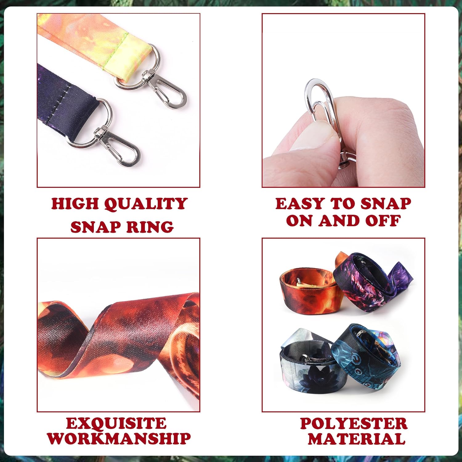 MTG Ring Black Lotus Teacher Kids Neck Lanyard（4 Pack） for Key String Wallet. Game Stuff Accessories Decor Gifts Merch Party Supplies ID Card Badge Holder Keychain for Teens Student Office - Image 3