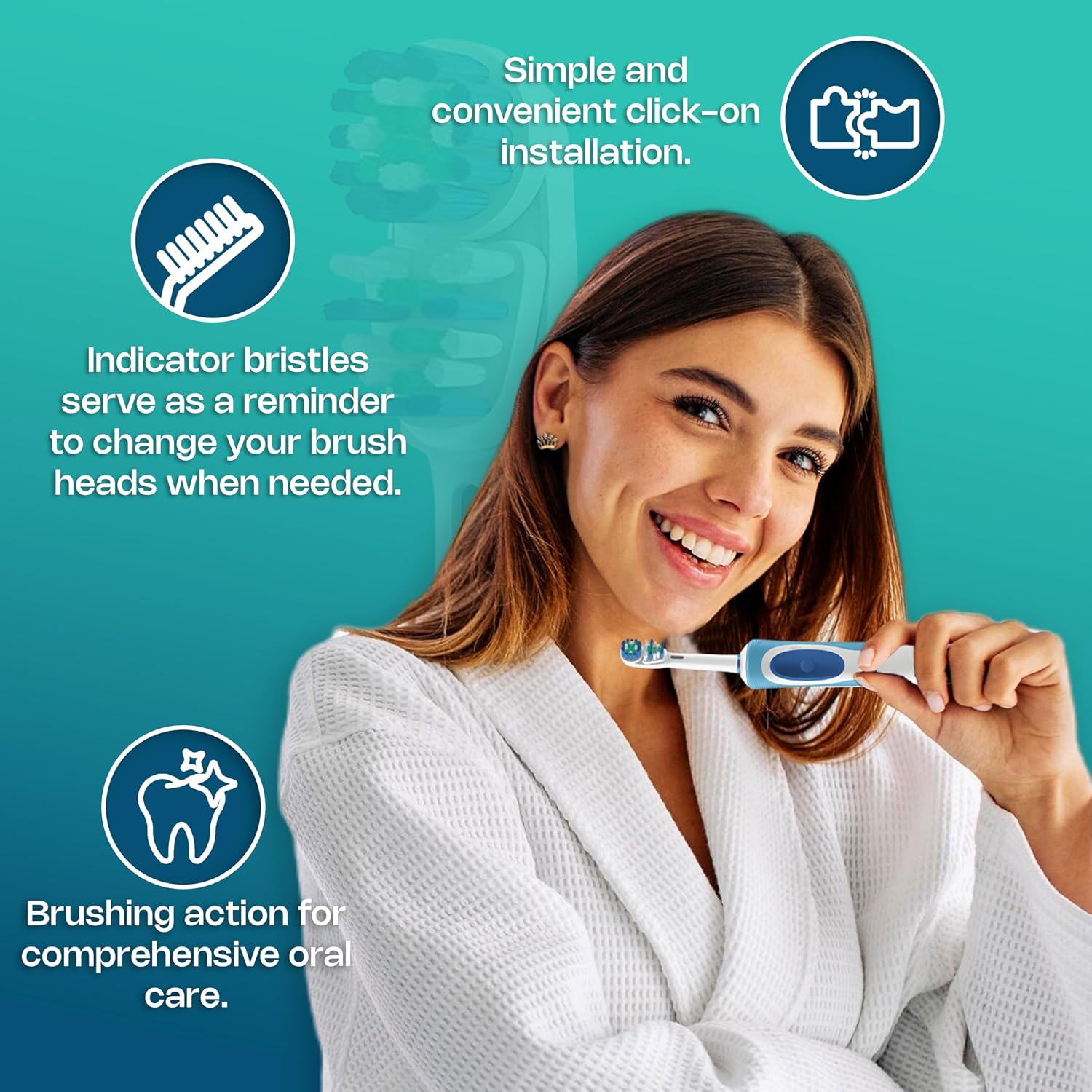NorthFolks 8 Pack Dual Clean Replacement Toothbrush Heads Compatible with Oral-B Electric Toothbrush Handles, Soft Bristle Brush Heads for Pro 500 1000 1500 3000 5000 image 5