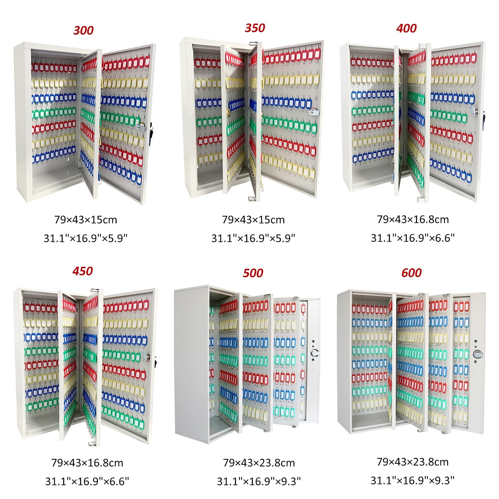 Armario de almacenamiento de llaves de metal resistente con cerradura para montar en la pared, con llavero marcable, ideal para escuelas inmobiliarias, fábricas y ventas de automóviles