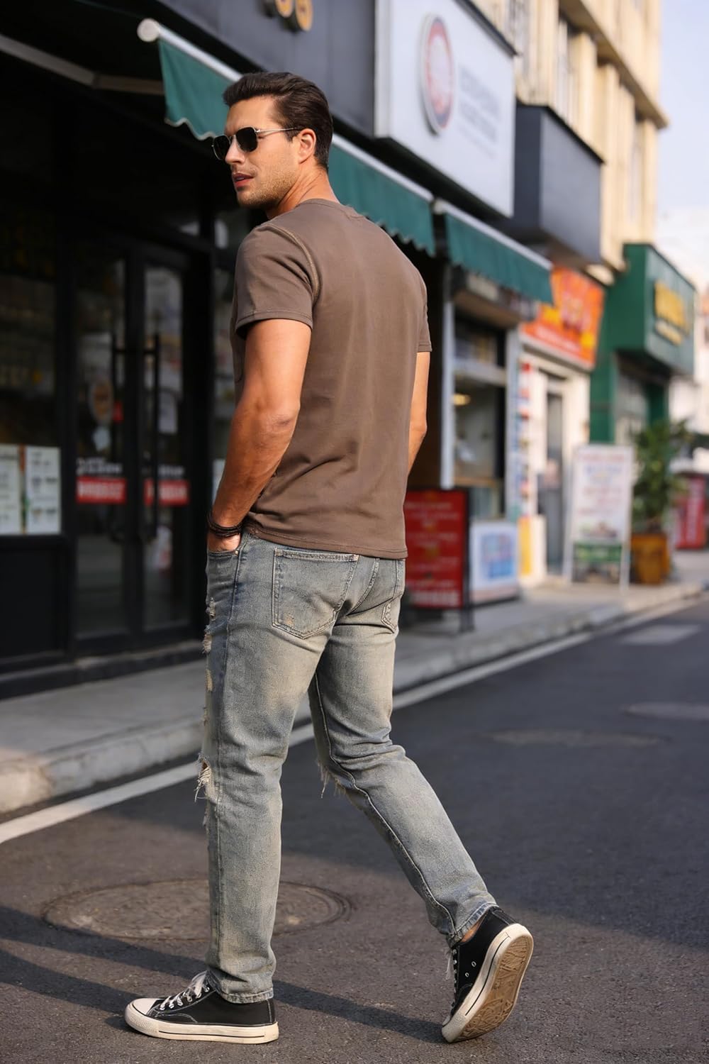 Aulemen Men's Henley Shirts Short Sleeve Casual Lightweight Slim Fit Basic Button T-Shirt with Pocket - Image 5