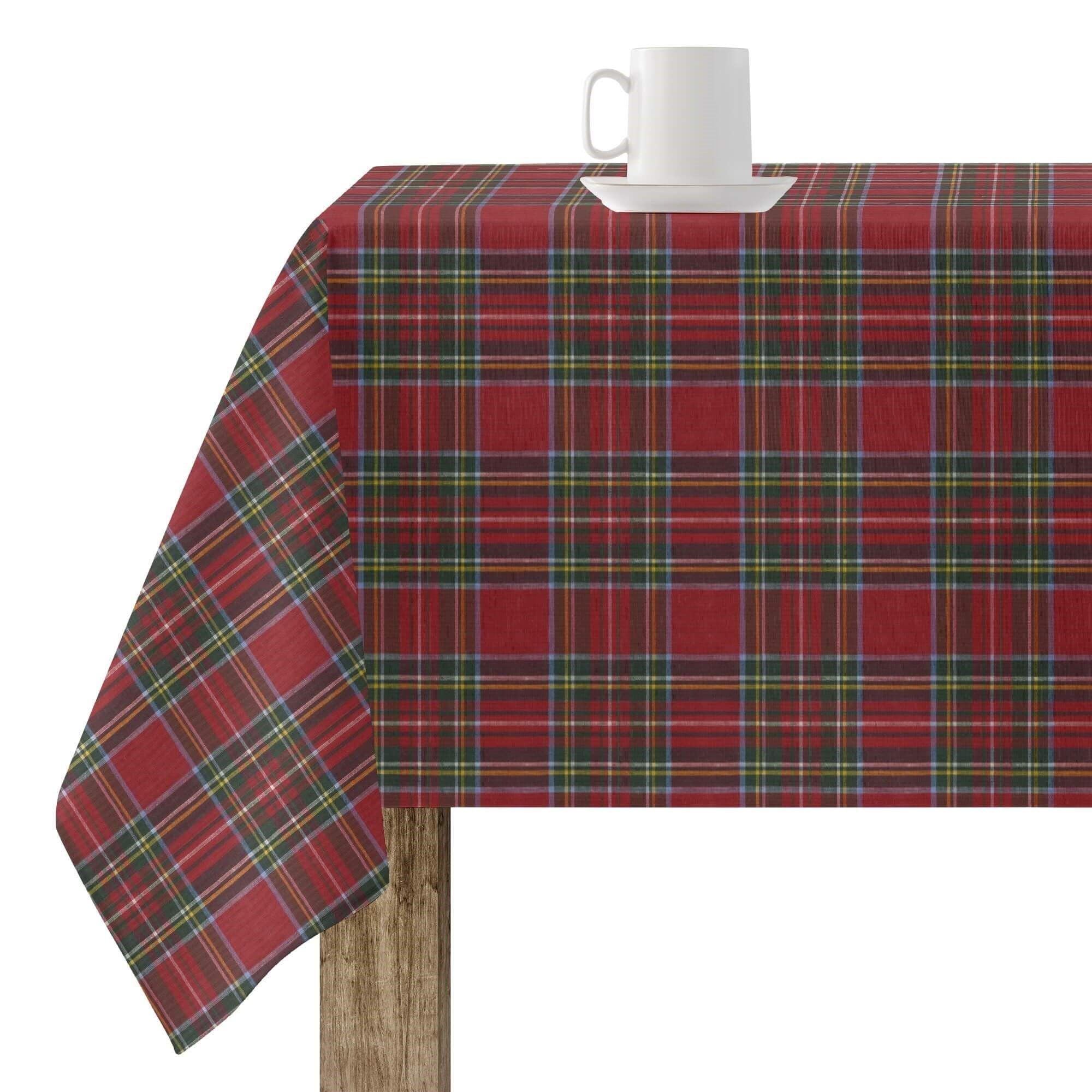 Nappe de Noël rectangulaire 100x140 cm BELUM en tissu coton lin avec traitement anti-tâches
