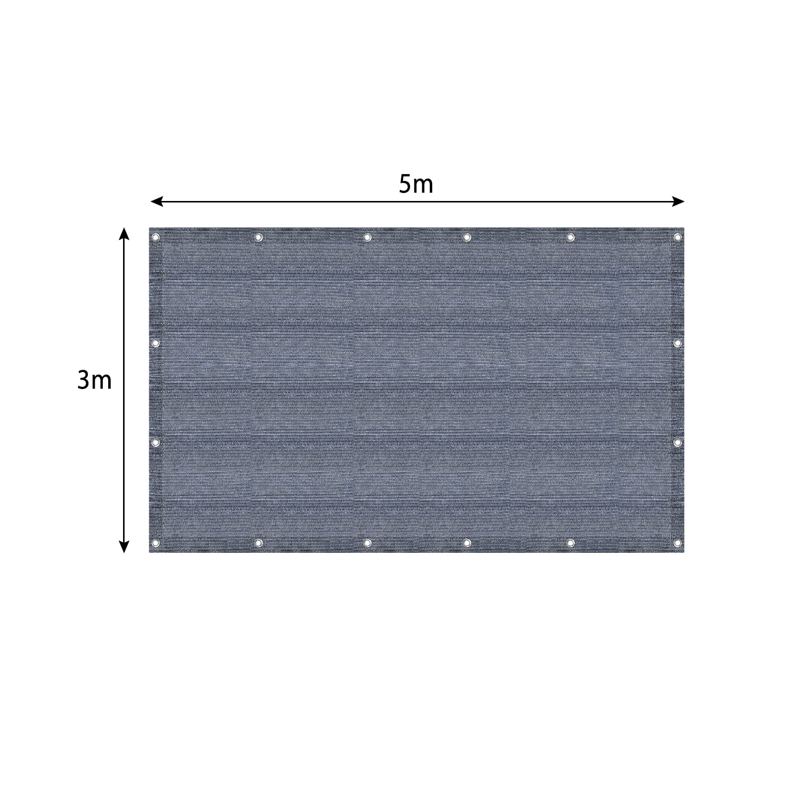 Tapis de Camping en Plein Air 3x5M HDPE Gris-Bleu Portable Tapis d'Avant-Tente