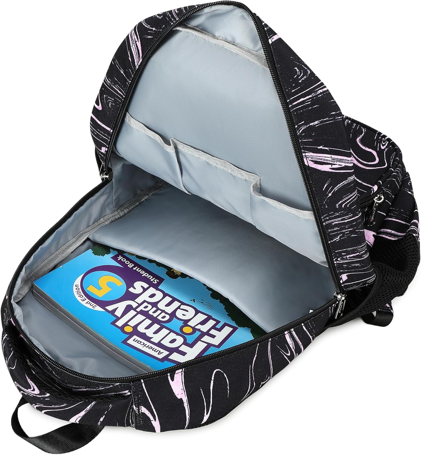 abshoo Lightweight Kids Backpack For School Girls Teens Bookbag Kindergarten Elementary School Bags (Marble Black) - Image 7