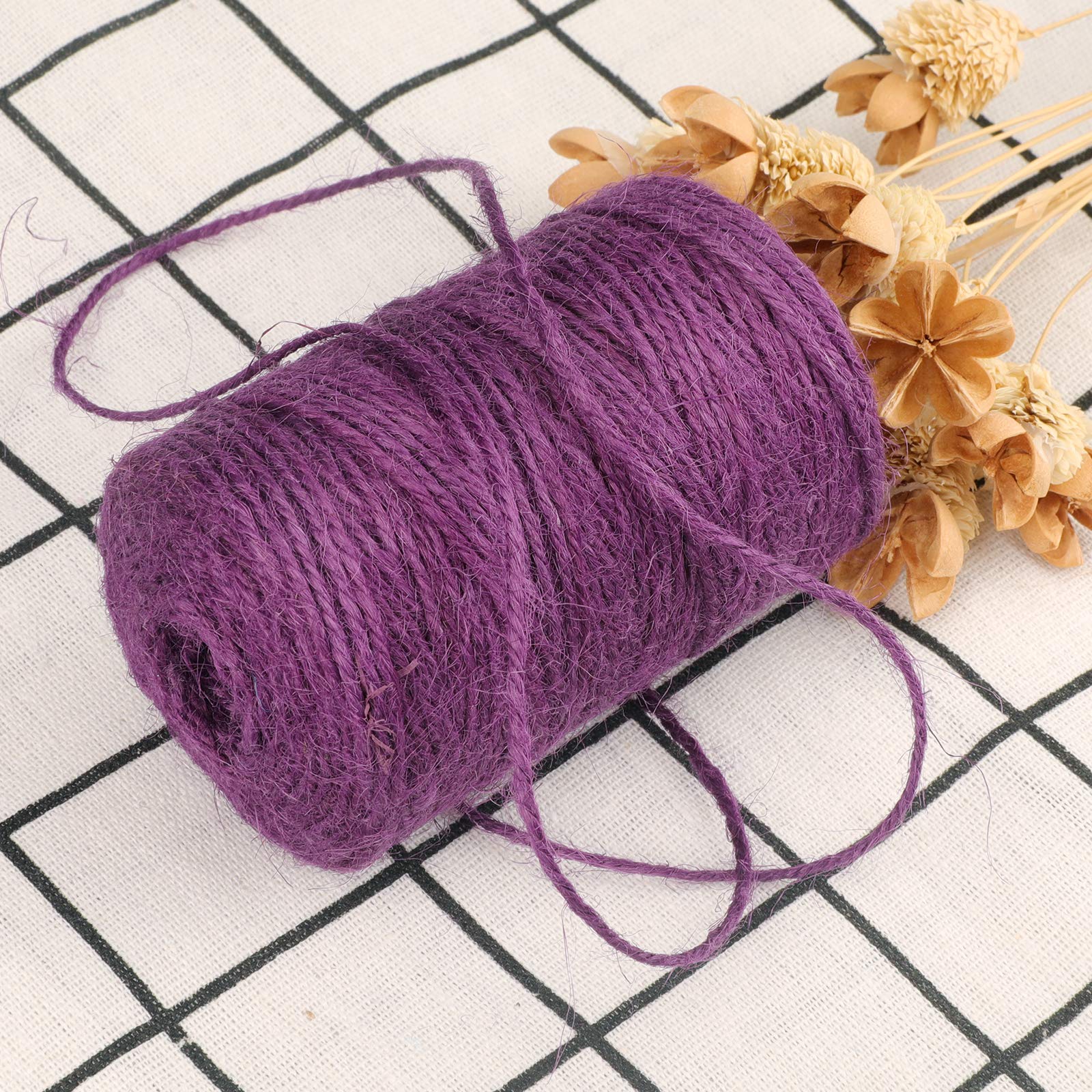 Purple Jute Twine – 328 Feet Colored Jute String For DIY, Crafts & Wedding Decor