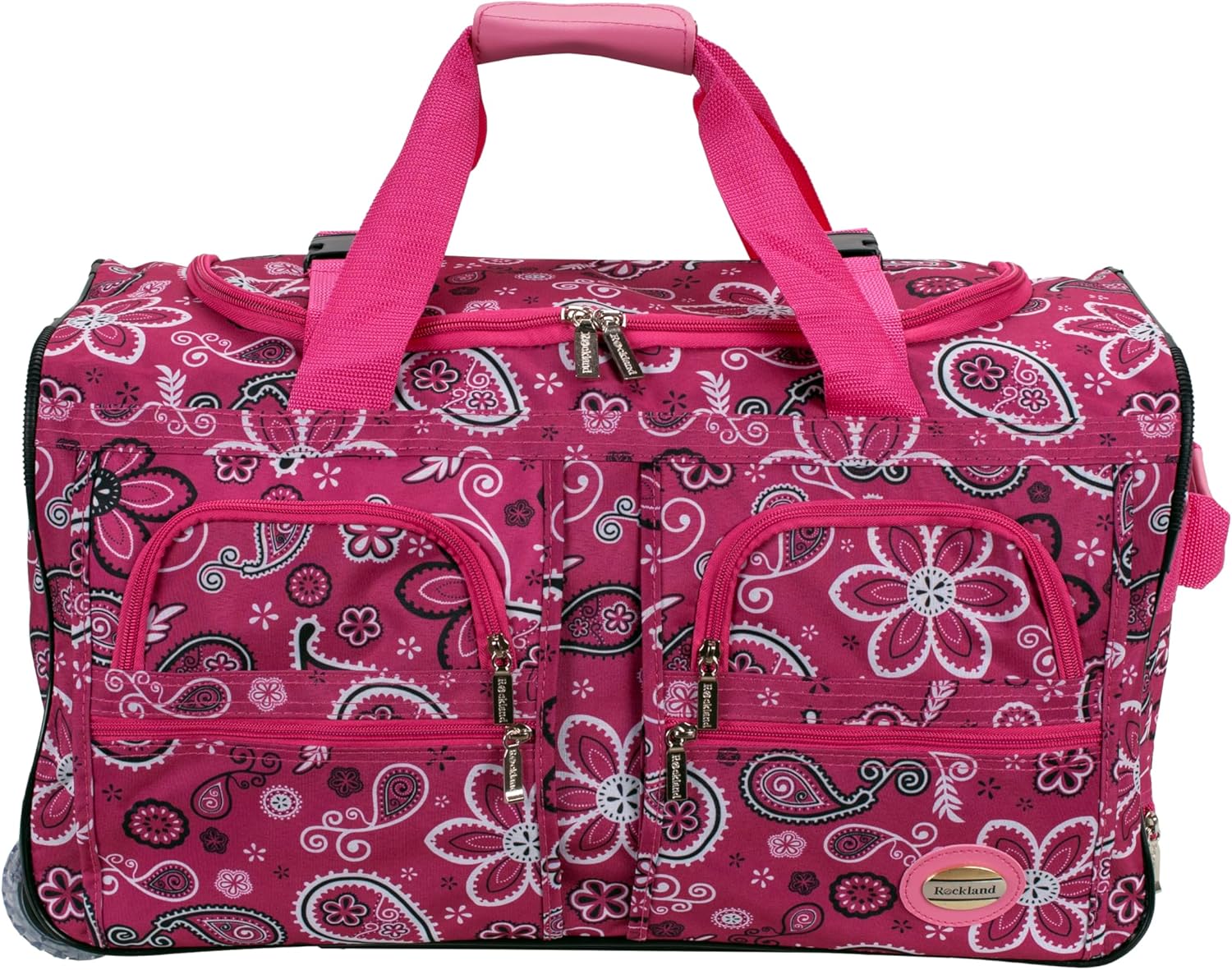 Rockland Rolling Duffel Bag, Black, 22"