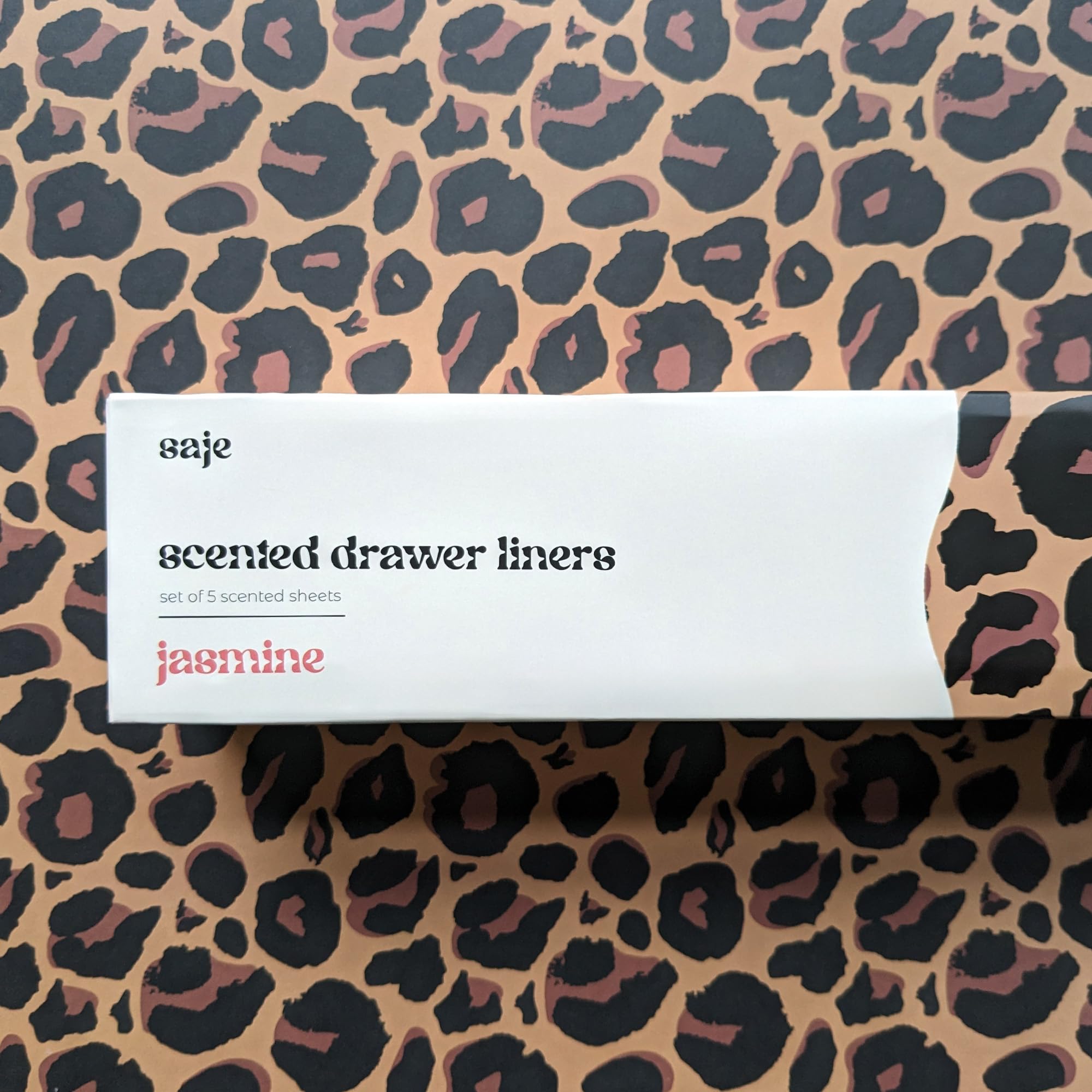 Scented Drawer Liner - Set of 5 Jasmine - Leopard Print Design