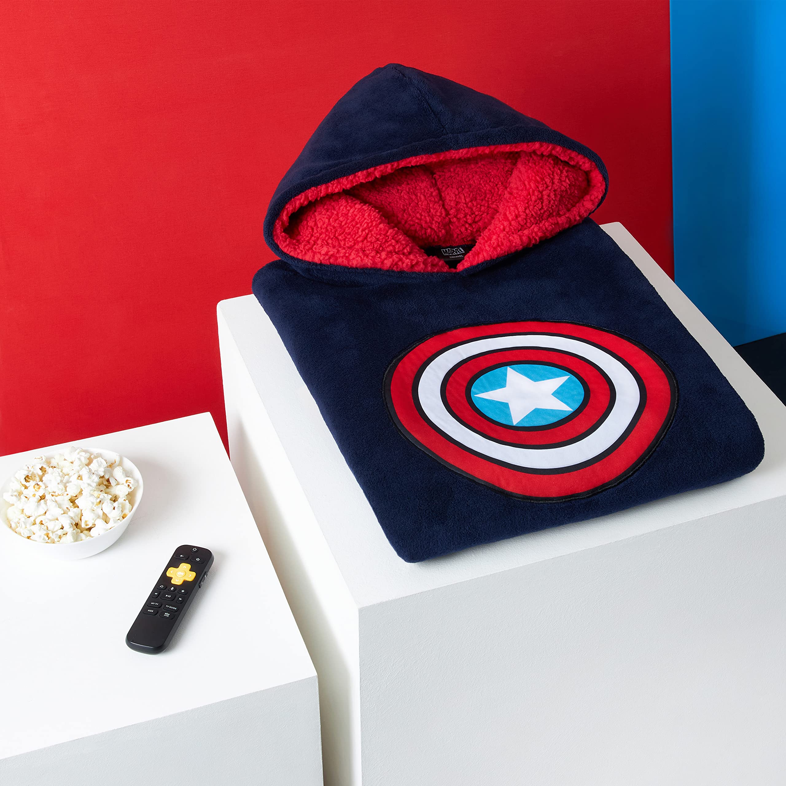 Marvel Felpa Uomo con Cappuccio Felpe Oversize Uomo in Pile Supereroi Avengers Captain America