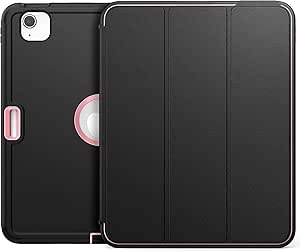 V-MOTA Flat Protect - Funda Compatible Con IPad Mini 6 (modelo 2021) De 8.3 Pulgadas, Diseño De Piel Sintética, Ultra Delgada, Ajuste Automático, Funda Inteligente (negro Y Azul