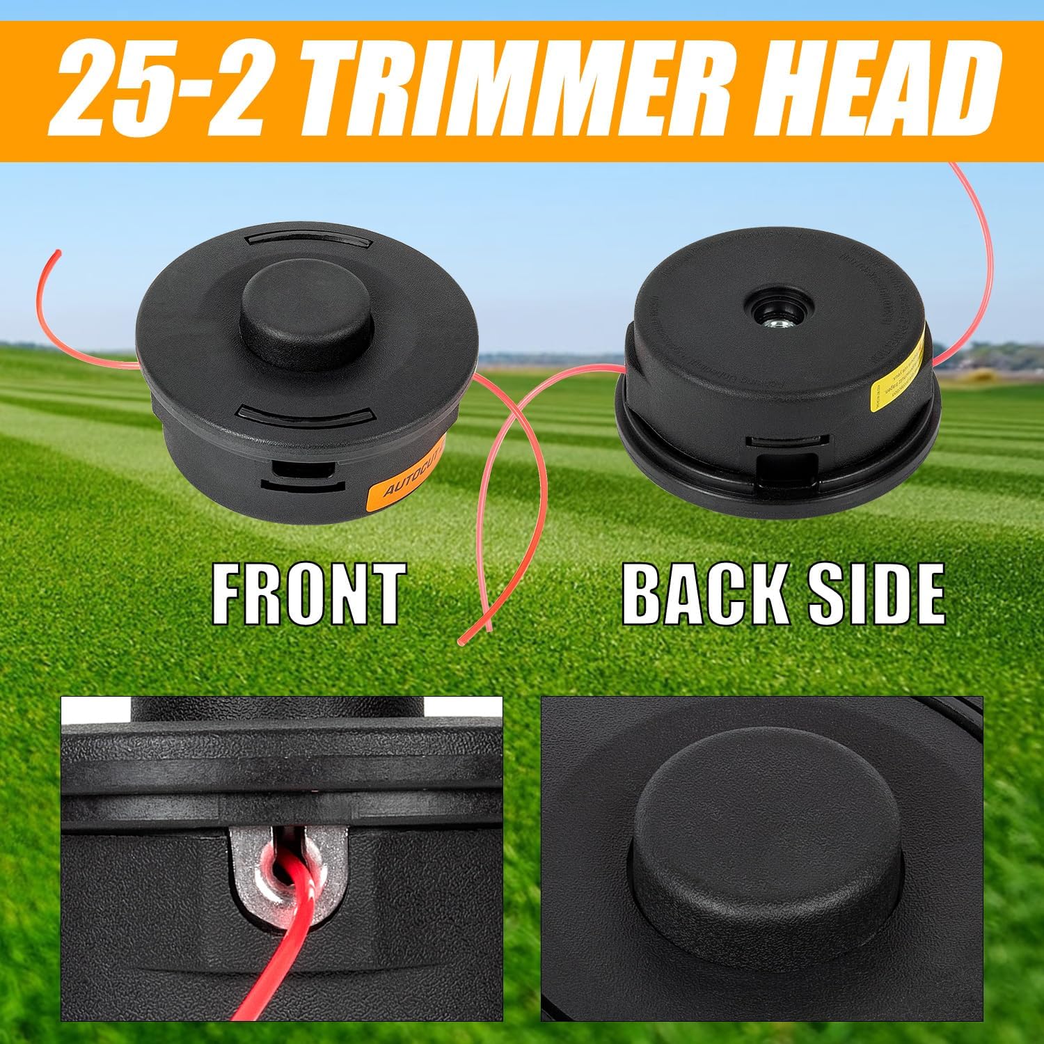 RANSOTO AutoCut 25-2 Trimmer Head Replacement for Stihl Weed Eater FS44 FS55 FS80 FS90 FS110 FS130 FS250 String Trimmers, Replaces OEM 4002 710 2108, Professional Grade