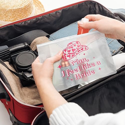 Miniatura 7 de Layhit 8 bolsas de maquillaje para niñas Let's Go, despedidas de soltera, retro, transparente, disco de vaquera, estuche de viaje con cremallera,