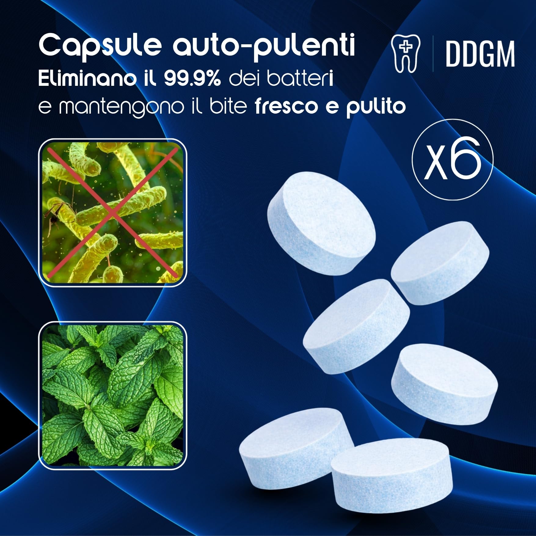 Bite Bruxismo Notturno Automodellante Professionale 2 Pezzi + 6 Compresse Pulenti Bite Dentale Antirussamento Uomo e Donna Anti Digrignamento Denti Taglia Small