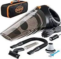 VEAZOR Aspirador de Pó Automotivo 9000PA Portátil Recarregável 120W - Preto - Aspirador de Carro com Filtro HEPA e 3 Acessórios de Detalhes