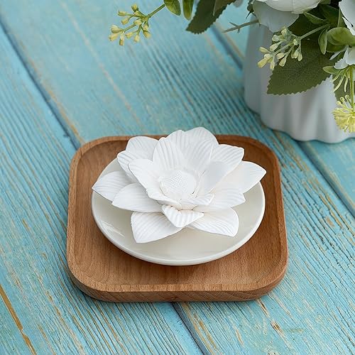 Miniatura 6 de Difusor pasivo de flores de aceite esencial, difusor de aceite de aromaterapia de flor de loto, esencial pasivo, mini cerámica pequeño para viajes,