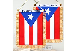 XIFAN Puerto Rico Flag Car Rearview Mirror Hanging Decor - 4x6 Inch...