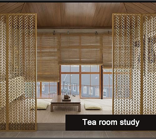 Miniatura 4 de Cortina enrollable de bambú romano para ventana, parasol transpirable, con filtro de luz, cortina de privacidad para colgar, textura transparente,