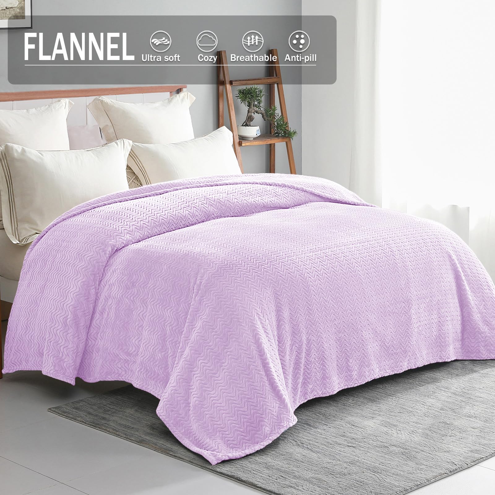 Exclusivo Mezcla King Size Fleece Blanket for Bed 230x265 CM Cozy Lightweight Blankets for All Season Decorative Giftable Fuzzy Plush Wave Textured Suitable for Women Men - Image 3