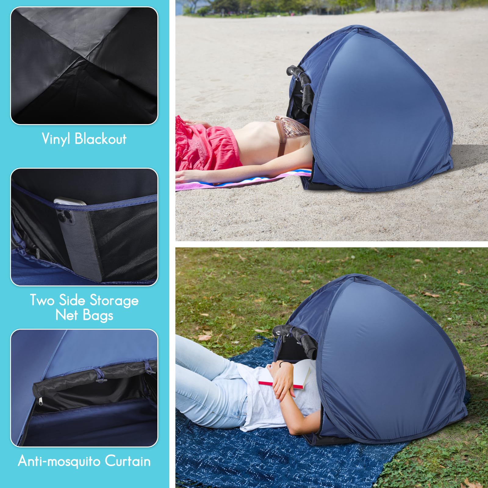 Yasky Tente De Plage Pop-up Pour Chiens, Mini Abri Avec Rideau De Porte