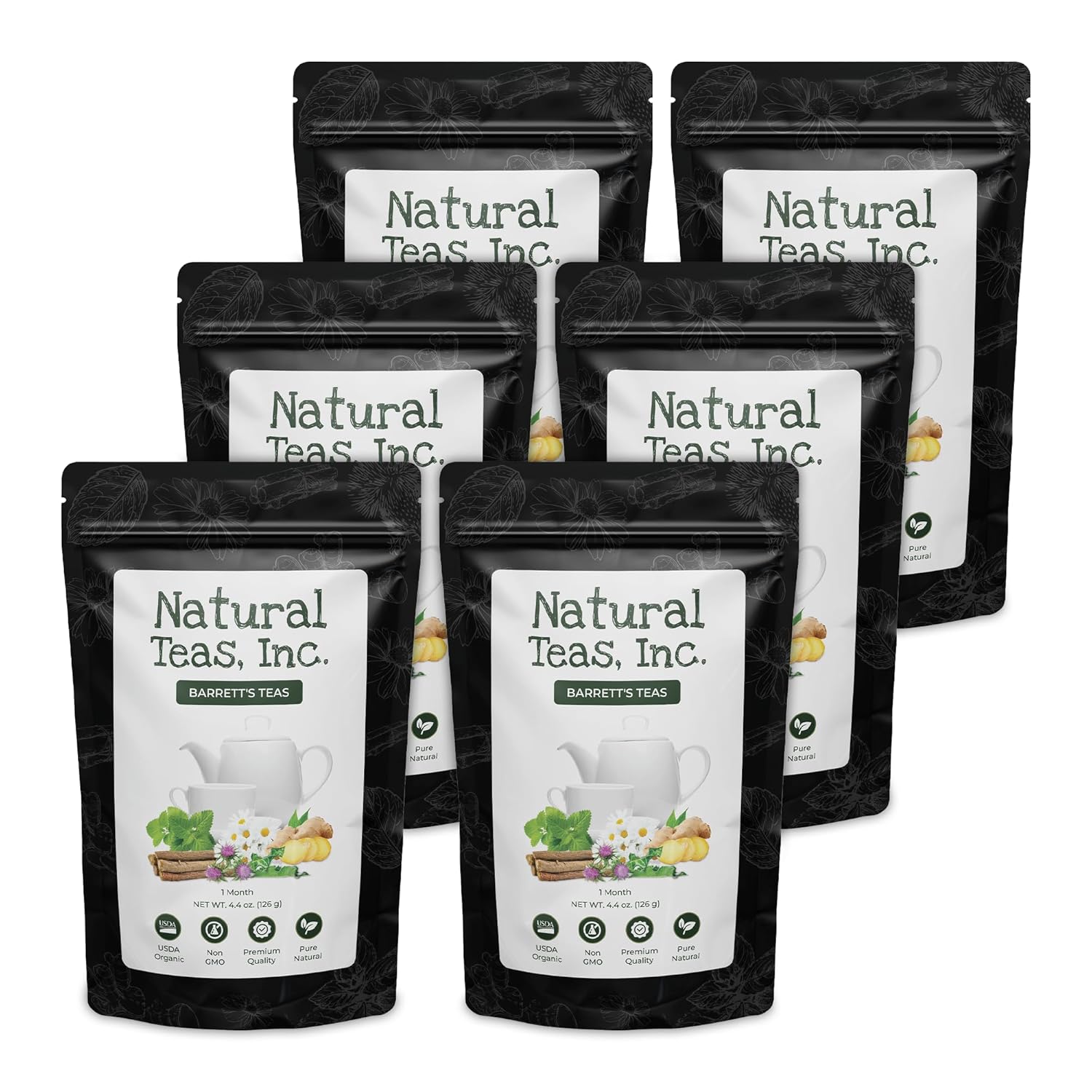 Natural Teas Barrett's Acid Reflux Herbal Cleanse Digestive Detox Tea with Ginger