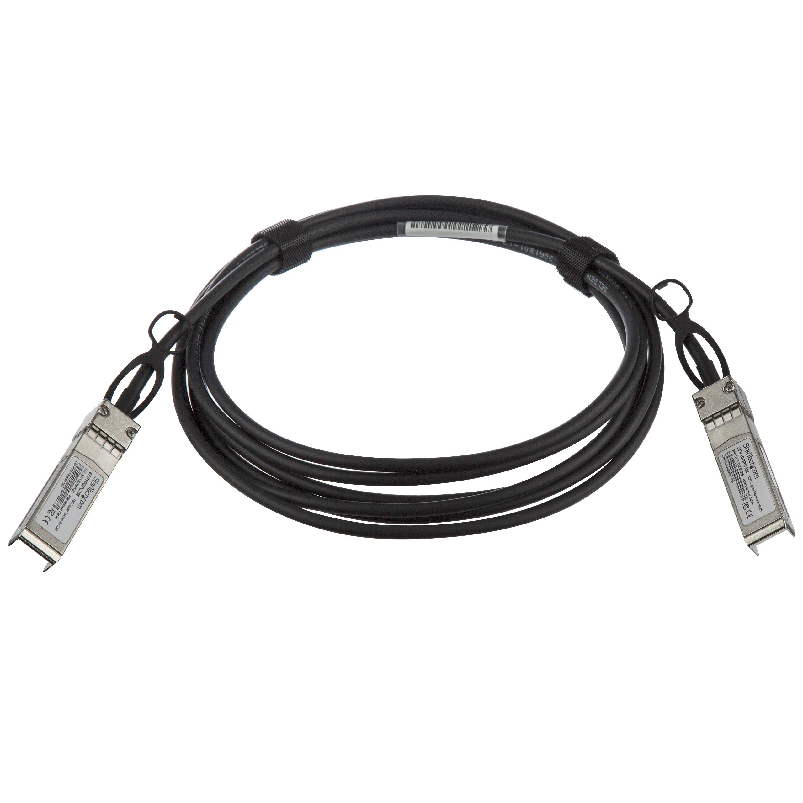 StarTech Câble SFP+ DAC 10G Twinax Passif Non Codé MSA 3m (SFP10GPC3M) | Conforme MSA, Attache directe cuivre, Faible consommation, Alternative fibre, Salle serveur