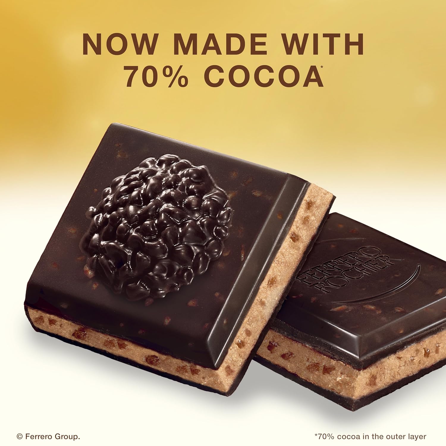 Ferrero Rocher Premium Chocolate Bars, 8 Pack, Dark Chocolate Hazelnut and Crunchy Salted Caramel, ​Individually Wrapped, 3.1 oz Each