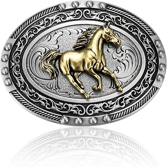 Western Belt Buckle for Men, Horse Rider Cross Prayer Rodeo Cowboy Belt Buckle, Oval Belt Buckles Mens