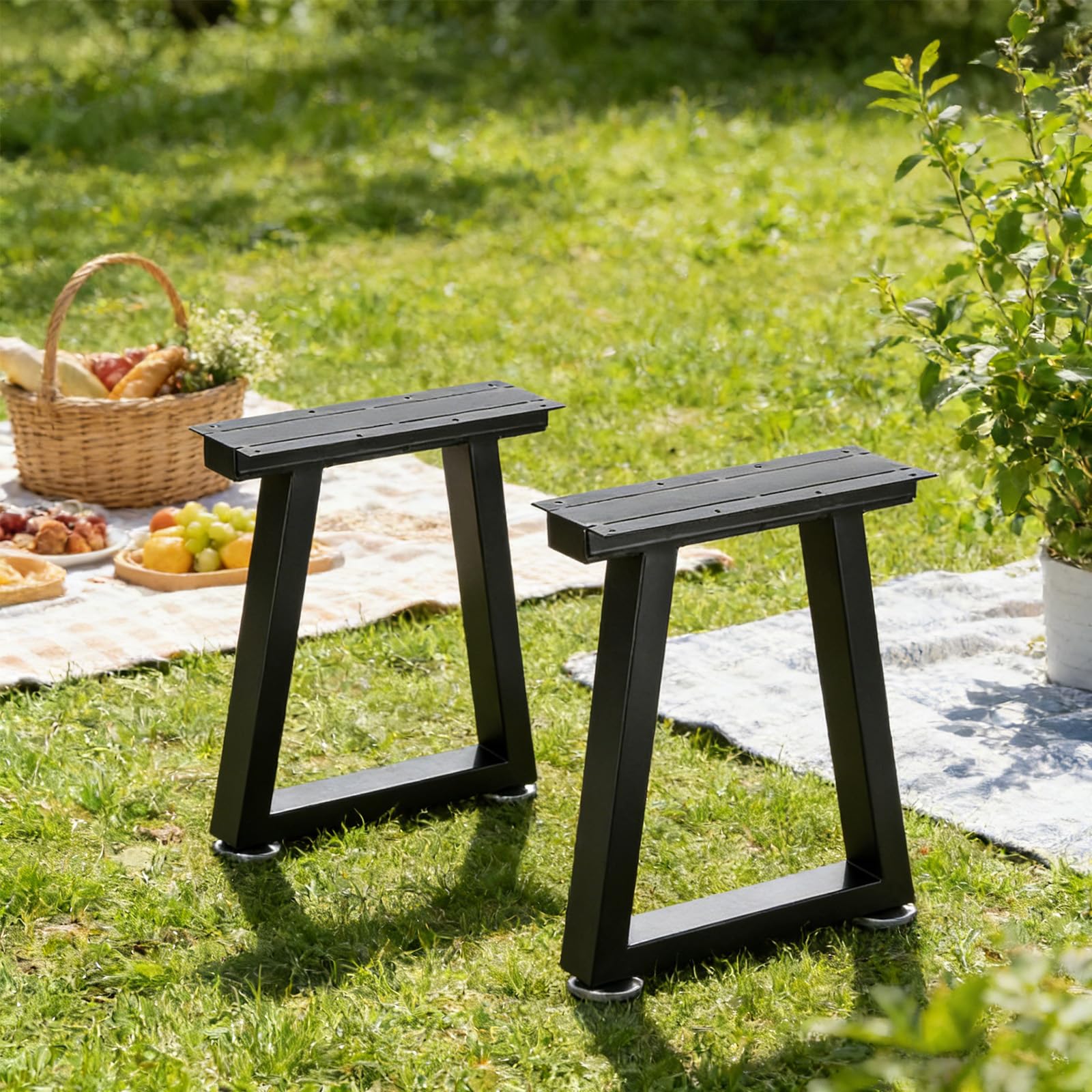16" Gambe per Mobili in Metallo, Gambe per Tavolo Panche Robuste Nere, Supporti Fai da Te per Tavoli da Pranzo Scrivanie Sedie, Altezza 40 cm x Larghezza 30 cm, Set da 2 (16" T-Type)