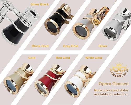 Miniatura 7 de AiScrofa Prismáticos de ópera de 3 x 25 pulgadas, mini binoculares compactos, ligeros, con mango plegable integrado para adultos, niños y mujeres en