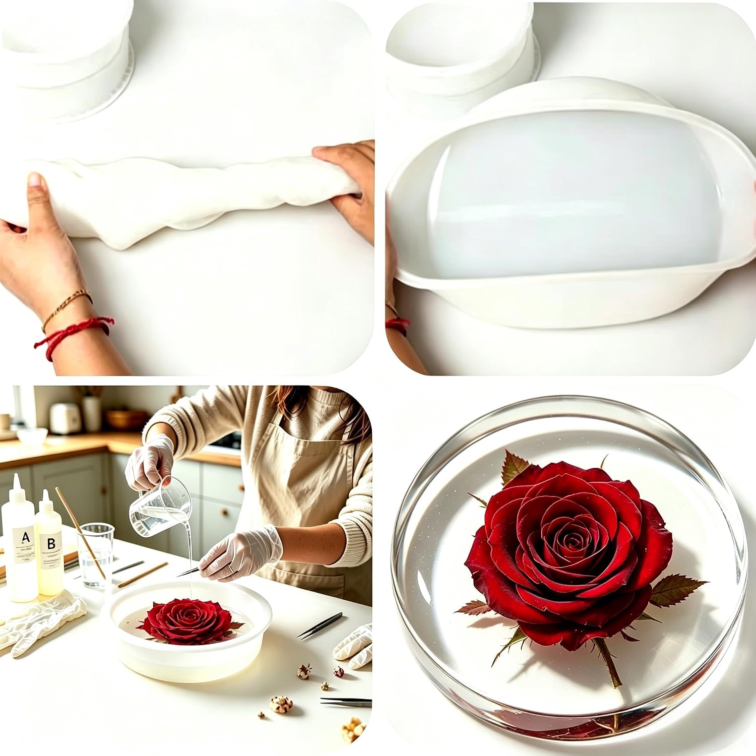 10 Inch Round Silicone Resin Mold, Large Circular Display Tray Casting Mould for DIY Epoxy Plaster Craft