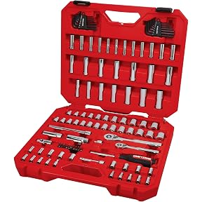 CRAFTSMAN Socket Set, 159 Piece Socket Wrench Set Mechanics Tools 1/4-in., 3/8-in., and 1/2-in(, 6 Point and 12 Point (CMMT12125)
