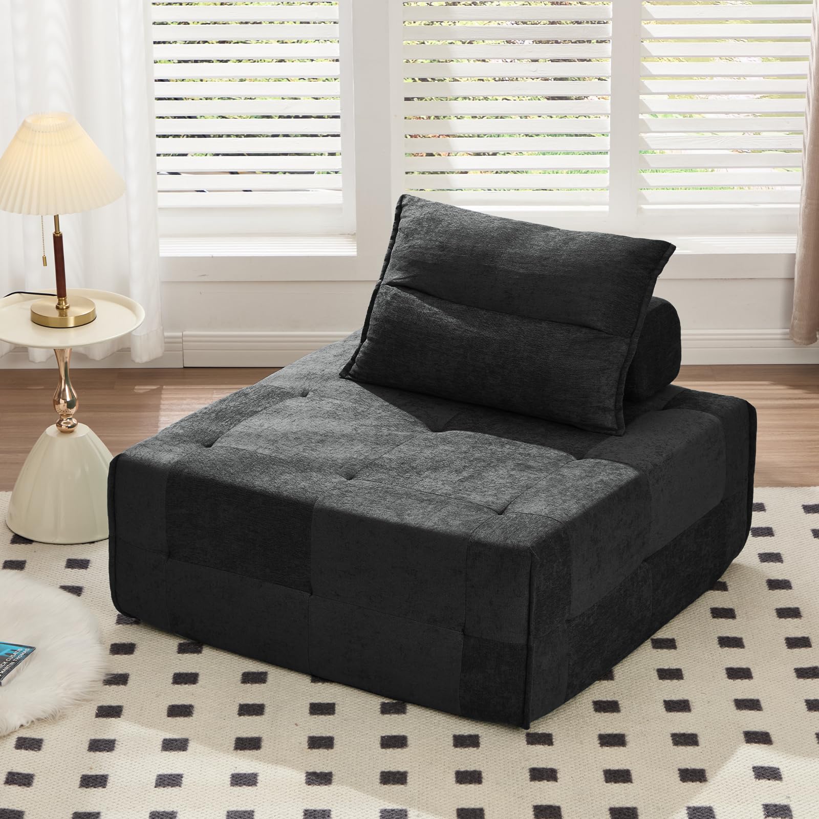 Modular Sectional Sofa with Deep Seat Adjustable Backrest 39 37 Chenille Compressed Couch Sofa Couch for Living Room