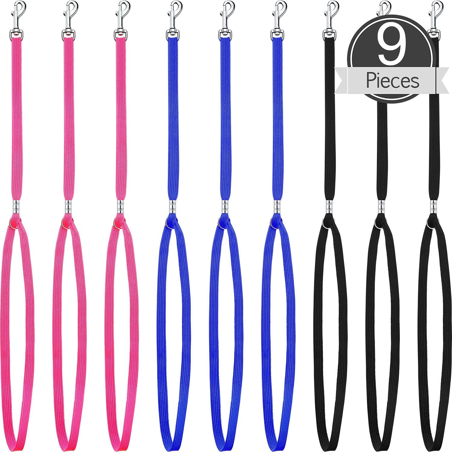 KASTWAVE Pet Grooming Loops Nylon Restraint Noose Adjustable Fixed Dog Cat Safety Rope for Pet Grooming Table Bathtub 9 Pieces