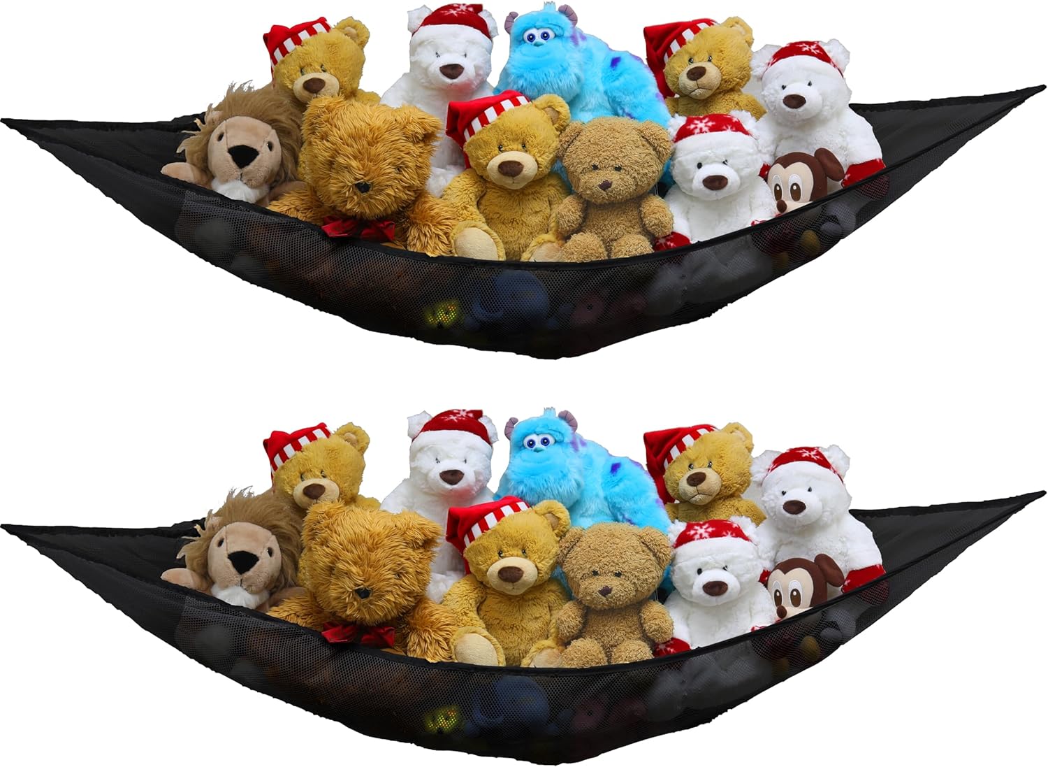 Simple Houseware 2 PK - Stuffed Animals Jumbo Toy Storage Hammock, Black