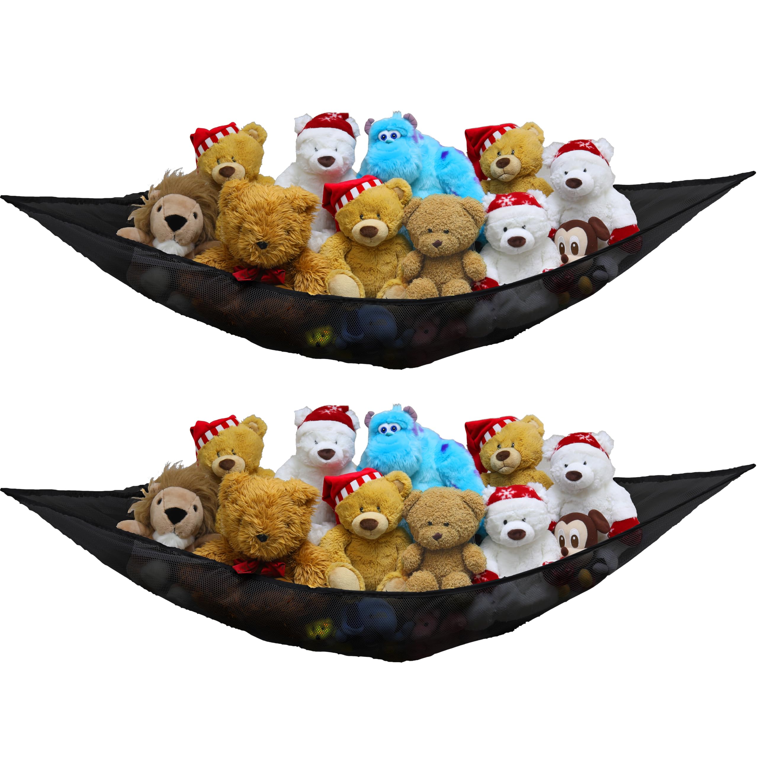 Simple Houseware Black 2 Pk - Stuffed Animals Jumbo Toy Storage Hammock,