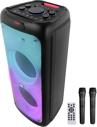 ZEBRONICS 120 Watts Party Speaker with 2 Wireless Mic, 7 hrs Playtime, Karaoke & Recording Function, Type-C Charging, TWS, Bluetooth, USB, AUX,…