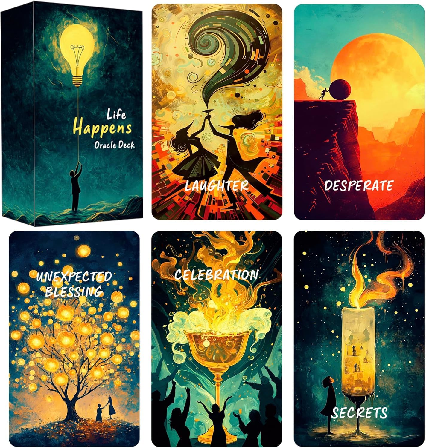 LIGHTOF JUSTICE Life Happens Oracle Cards, Love Oracle Cards for Beginners Clarifying Life Situations Oracle Deck, Spiritual Guidance