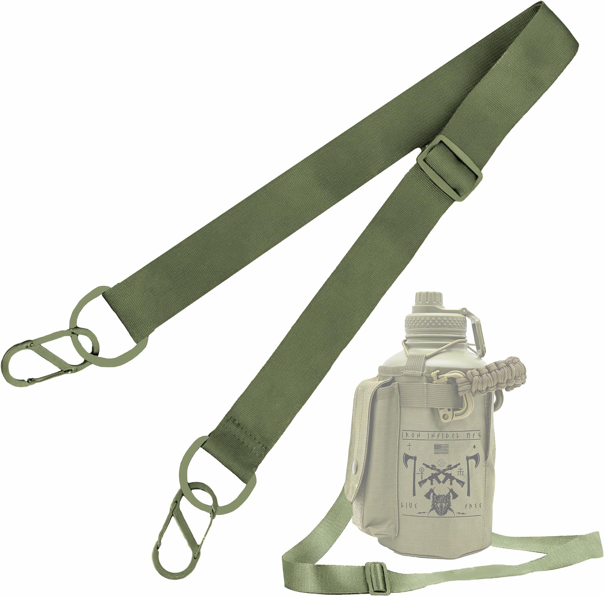 Iron Infidel Shoulder Strap for Battle Bottle - 64 oz and 32 oz Water Bottle Carry Strap