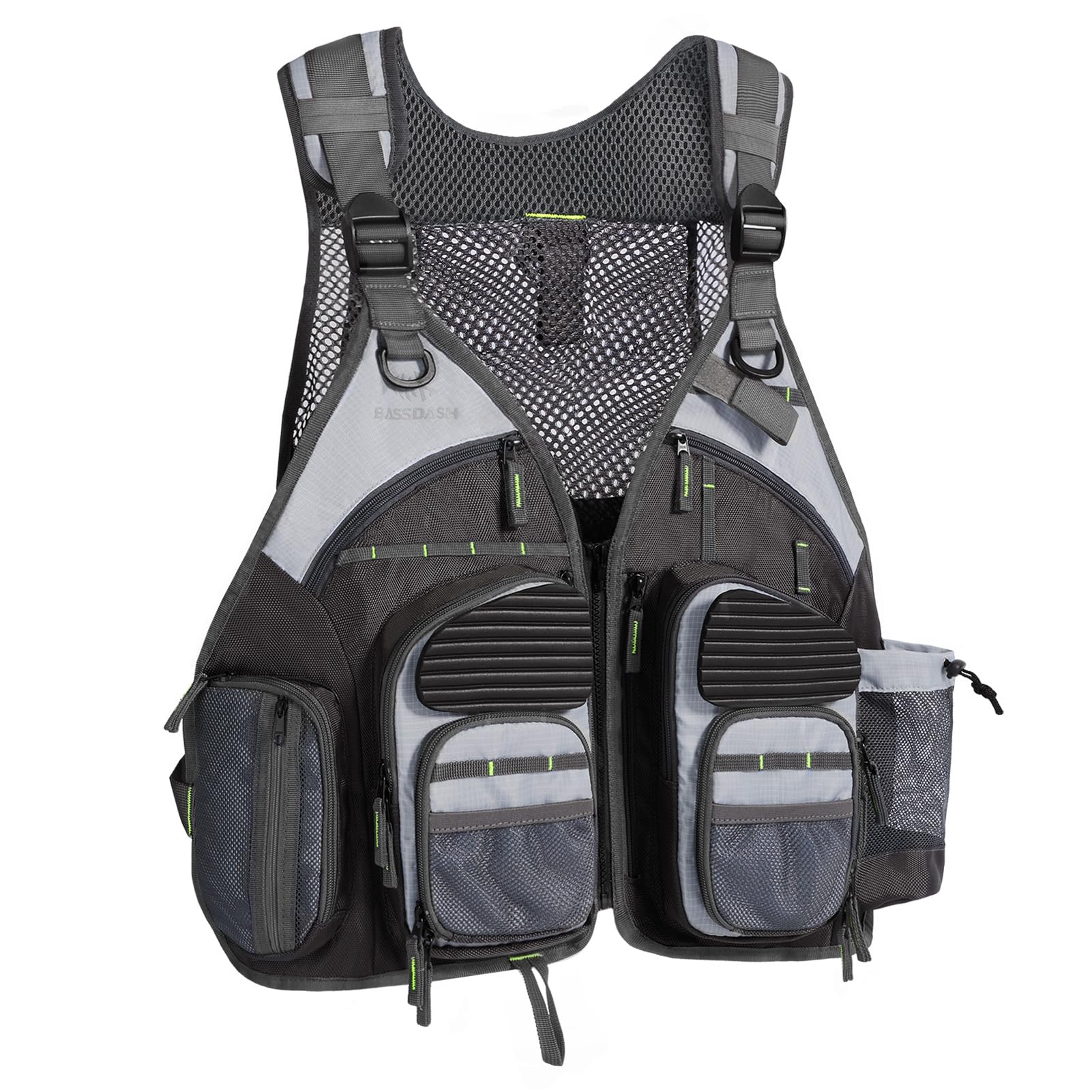 BASSDASH Strap Fishing Vest Adjustable for Men and Women, for Fly Bass Fishing and Outdoor Activities