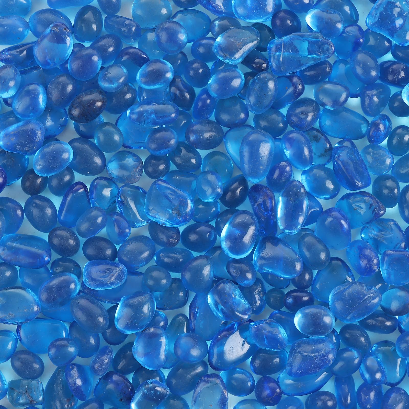 Ghiaia decorativa per acquario, 3 kg, in vetro blu (6-9 mm), sicura per tartarughe, riempitivo per vasi, pietre da giardino, vasi per piante e acquario